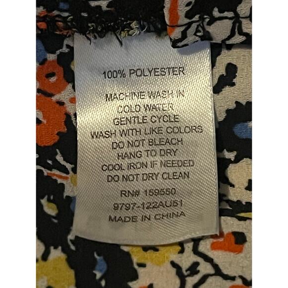 Women's Carolina Belle Floral Print Flowy Boho Blouse Top Shirt Size Large - Picture 7 of 7